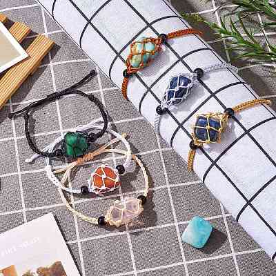 Регулируемый плетеный нейлоновый шнур макраме мешочек изготовление браслета AJEW-SW00013-17-1