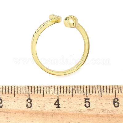 Манжеты из латуни с микро паве кубический цирконий для женщин RJEW-Z084-01G-05-1