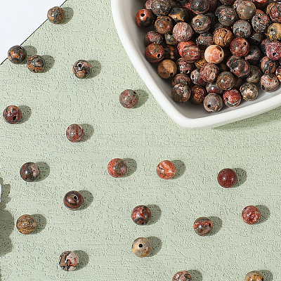 120 шт. нити бусин из натуральной яшмы леопардовой кожи G-PA0001-22A-1