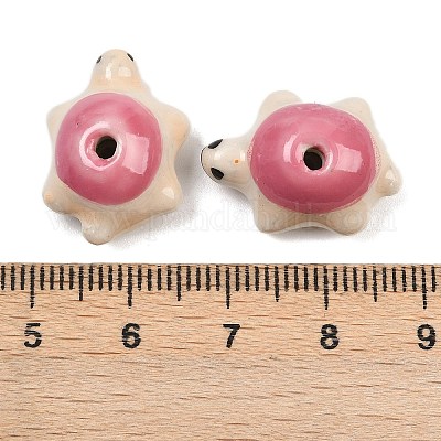 Ручной работы яркие остеклением шарики фарфора PORC-CJC0009-03F-1