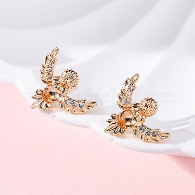 Латунь серьги EJEW-D288-17G-1