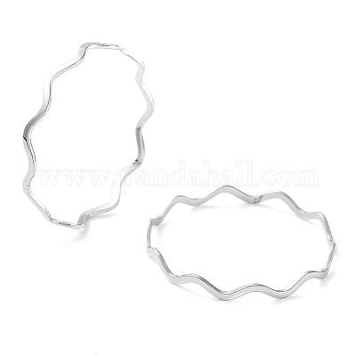 Волнистые кольца из нержавеющей стали 304 RJEW-G298-01P-1