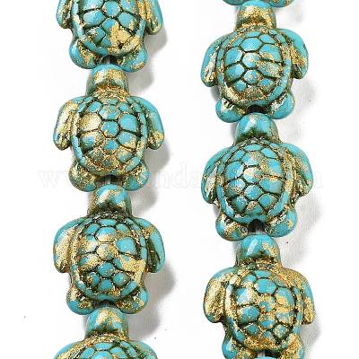 Нити из синтетических бирюзовых бусин G-P507-05R-1