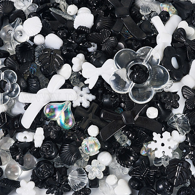 100 г прозрачных и непрозрачных акриловых бусин TACR-TA0001-57G-1