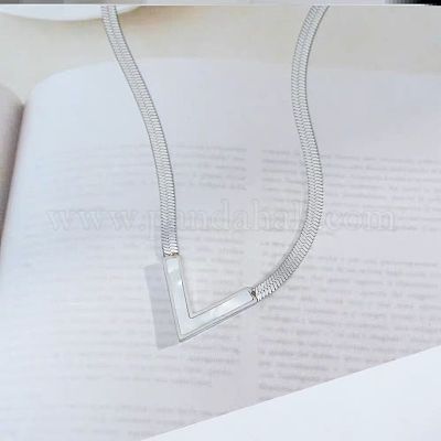 Буква v нержавеющая сталь 304 с подвеской из натуральной ракушки ожерелье FS-WGFDEEC-05-1