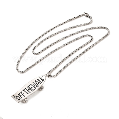 Сплав от стены скейтбординг подвеска ожерелья NJEW-R001-03P-1