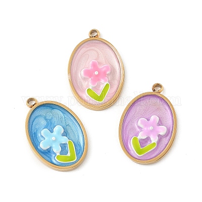 Подвески из нержавеющей стали 304 с эмалью STAS-U057-09G-1