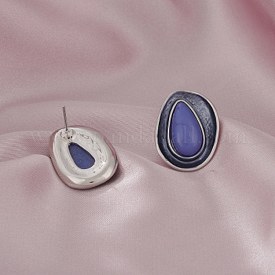 Овальные ожерелья с подвесками из эмалевого сплава и серьги-гвоздики для женщин WG9C94B-01-1