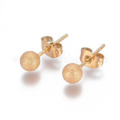 Серьги-гвоздики из нержавеющей стали 304 с ионным покрытием (IP) EJEW-L215-58C-G-1