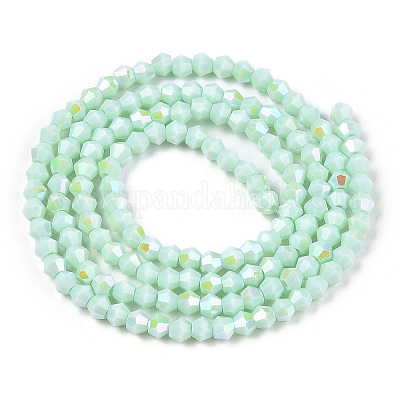 Непрозрачные однотонные гальванические стеклянные бусины X-EGLA-A039-P2mm-L20-1