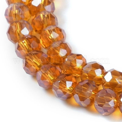 Стеклянные бусины с гальваническим покрытием  EGLA-A034-T3mm-A19-1