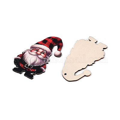 24 шт. Рождественские подвесные украшения из дерева с односторонним УФ-отпечатком WOOD-N020-19-1