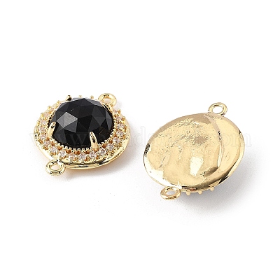 Подвески с граненым соединителем из натурального обсидиана G-H323-03G-08-1