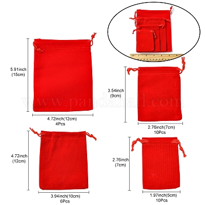 30шт прямоугольные бархатные мешочки TP-FS0001-02D-1