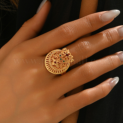 Латунные микропаве кубические цирконии геометрические регулируемые кольца для женщин FR4492-2-1