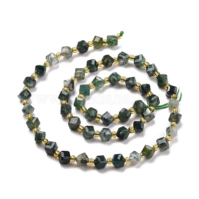 Природные моховой агат бисер нитей G-P463-10-1