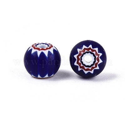 Handgemachte Millefiori Glas runde Perlen&nbsp;LA-N002-08A-1