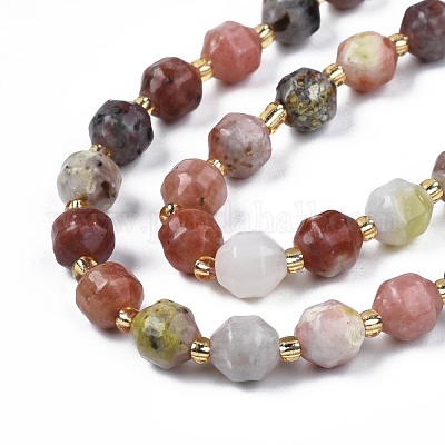 Натуральные нити из яшмы в цвету сливы G-N326-100-04-1