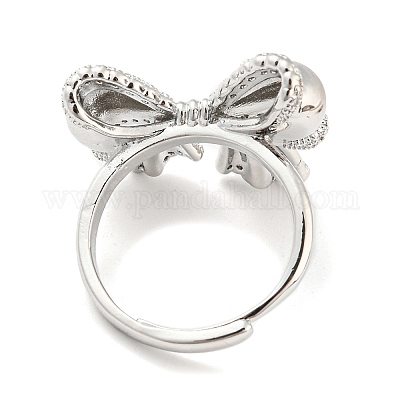 Регулируемые кольца из латунного микропаве из циркония RJEW-E091-02P-1