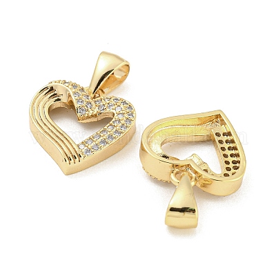 Латунные микропаве прозрачные подвески с фианитом ZIRC-P113-07A-G-1