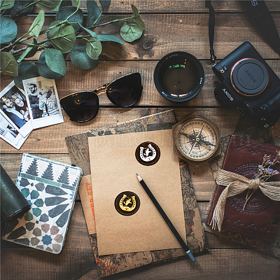 Латунная восковая печать штамп с ручкой AJEW-WH0184-0811-1