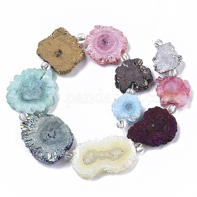 Гальванические природный кварц бисер пряди G-R461-04-1