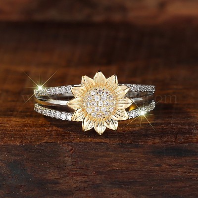 Латунные кольца на палец с фианитом и паве FS-WG273A5-03-1