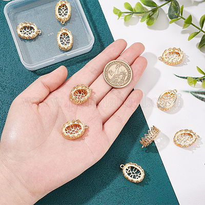 10 шт. подвеска-кабошон из латуни с открытой задней частью KK-BC0009-81-1