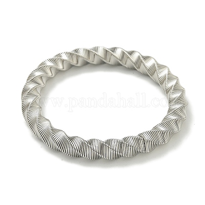 Bracciale Regolabile In Acciaio Inossidabile Per Donna | Elastico A Molla | Diametro 17 Cm | Colore Acciaio