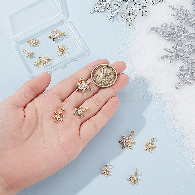 12шт 6 стиля латунные микропаве прозрачные кубические подвески из циркония KK-PH0012-24-1