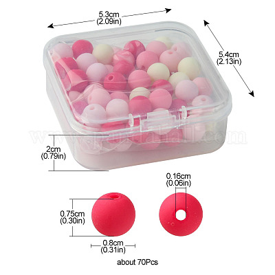 70шт прорезиненные акриловые бусины MACR-FS0001-71B-1