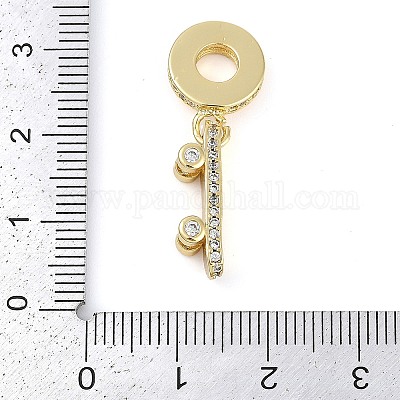 Реечное покрытие латунь микро паве кубический цирконий европейские подвески с подвесками KK-P287-20G-1