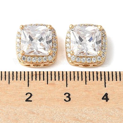 Латунные микро проложить кубического циркония бусы KK-A253-20G-04-1