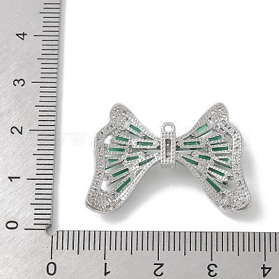 Подвески из латуни с микропаве из кубического циркония и стеклом KK-U052-27P-02-1