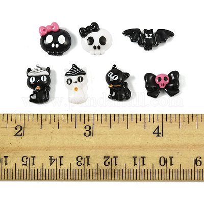 42 шт. 7 стиля Хэллоуин непрозрачные смоляные кабошоны CRES-FS0001-31-1