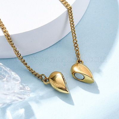 Ожерелья с подвеской в форме сердца из нержавеющей стали 304 для женщин NJEW-Z065-06G-1