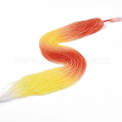 Прозрачный градиент цвета стеклянные бусины пряди GLAA-H021-01B-30-1