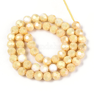 Антикоррозийные гальванические стеклянные бусины EGLA-T021-8mm-15-13-1