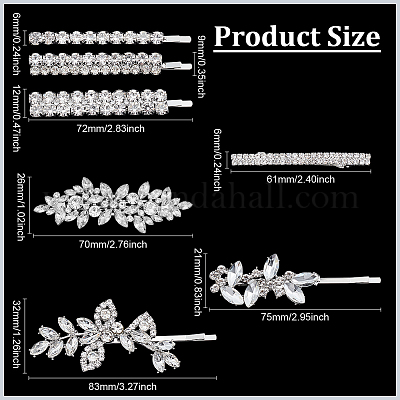 2 набор из 2 стилей железных шпилек для волос со стразами OHAR-ME0001-05-1