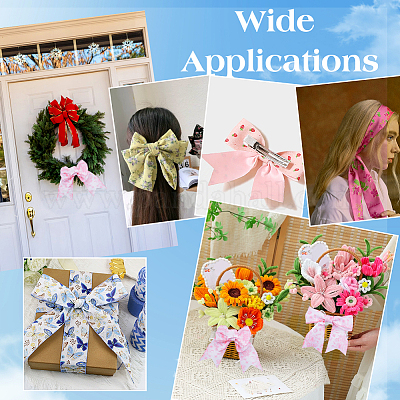 Полиэстер атласные ленты SRIB-WH0001-06C-1