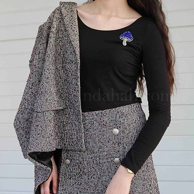 Брошь-гриб из кубического циркония JBR102G-1