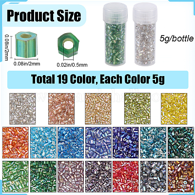 95 г двухцветного стеклянного бисера с круглым отверстием и двумя насечками SEED-SC0001-24-1