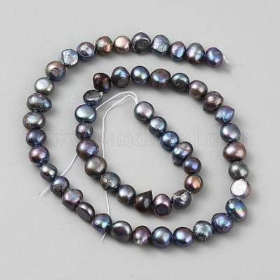 Окрашенные натуральные культивированные нити из пресноводного жемчуга PEAR-WH0004-12-1