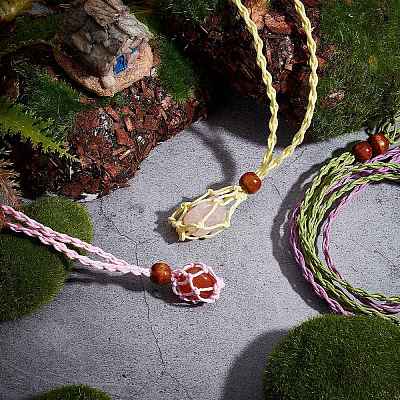 6/12 Pcs Crystal Cage Necklace Holder Necklace Cord Empty Stone Holder  Pendant Stone Holder
