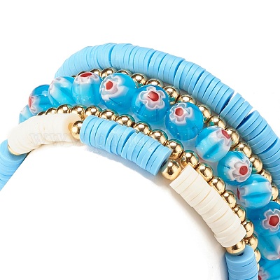 Kit Perline Per Braccialetti Fai Da Te - 3164 Pezzi Blu Con Lettere, Charm E Cordino Elastico - Foto 2