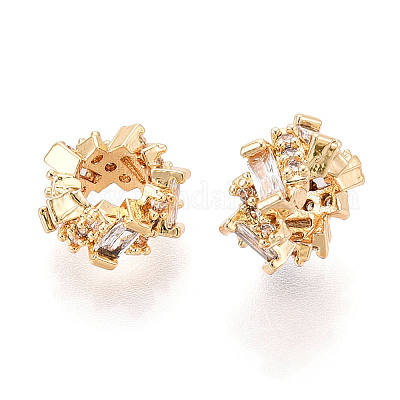 Латунь микропаве прозрачный кубический цирконий европейский бисер KK-N275-08G-1