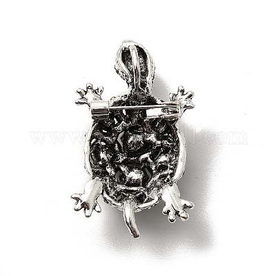 Брошь в виде черепахи со стразами и кристаллами JEWB-P013-05AS-1