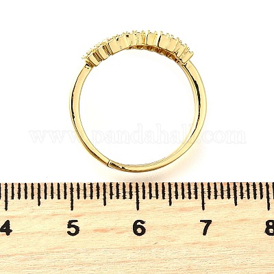 Регулируемые манжеты-кольца из латуни с микропаве из кубического циркония для женщин RJEW-U052-01A-G-1
