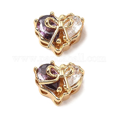 Латунные микро проложить кубического циркония бусы KK-A259-20G-02-1