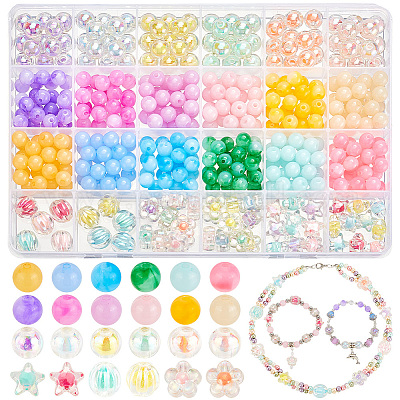 428 шт. 21 вида прозрачных и непрозрачных и имитация желе акриловых бусин DIY-PH0017-88-1